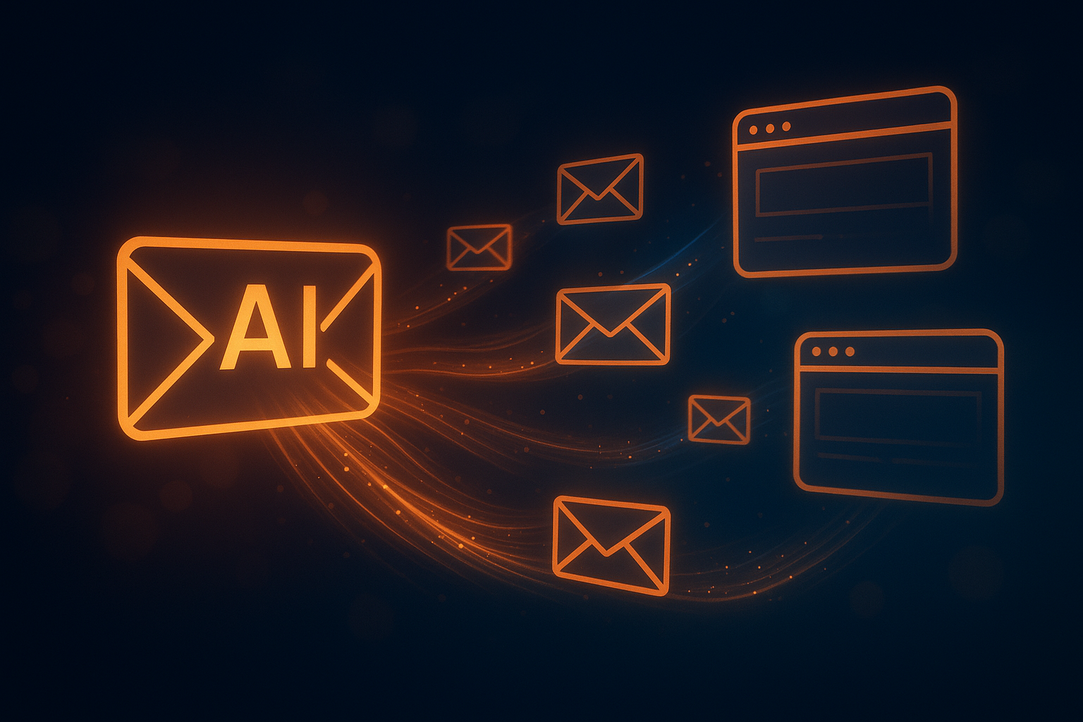 AI-generated personalized outreach emails being sent to multiple target websites as part of a link building campaign