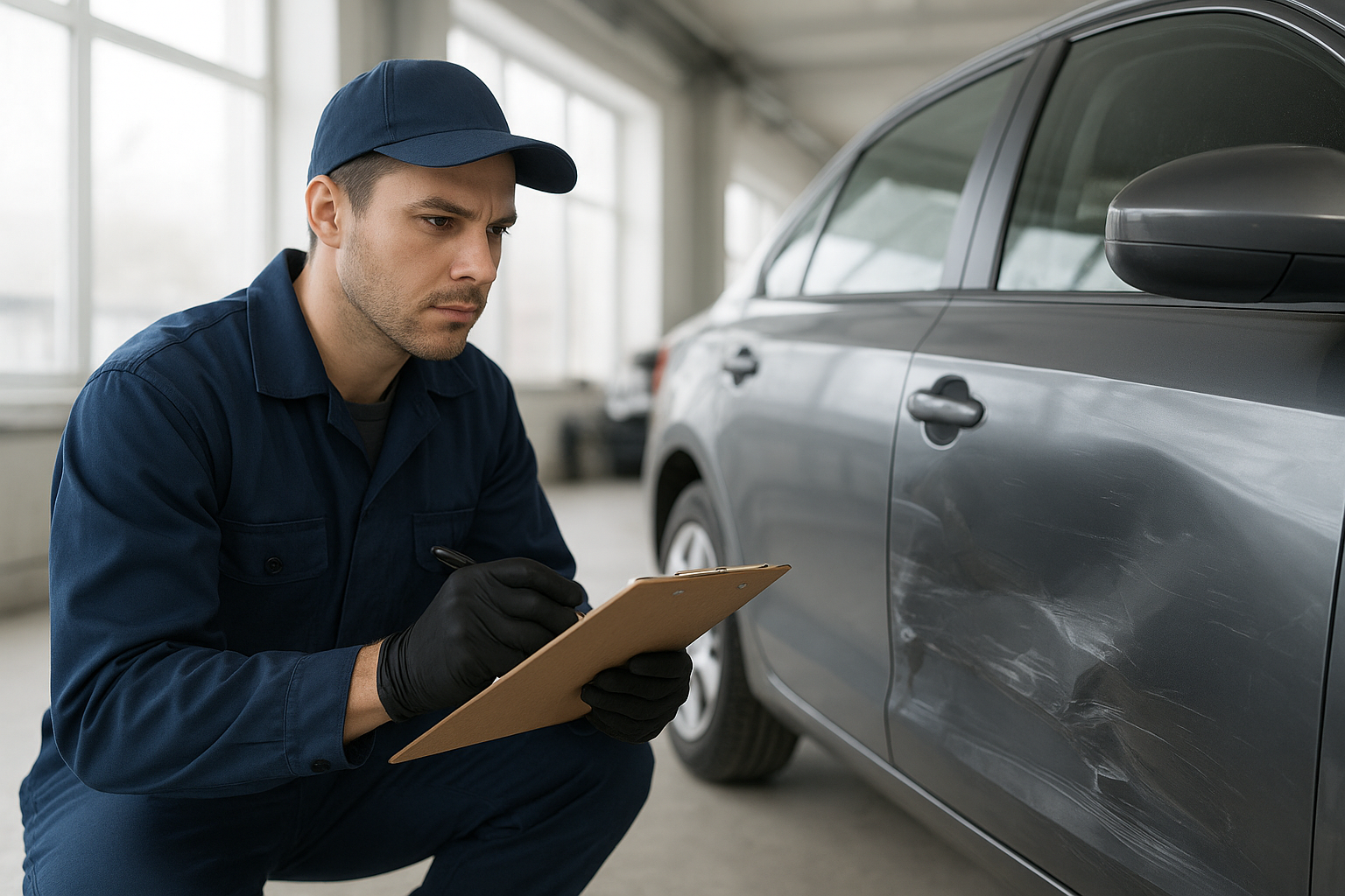 Technician preparing auto body repair quotes Brea customers can review before service