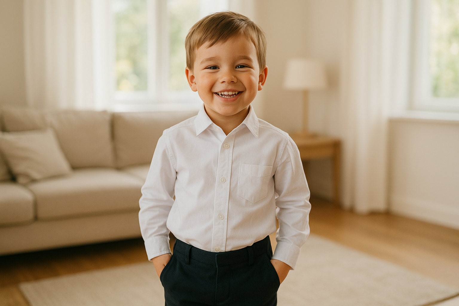 Young child dressed in a high-quality rented outfit from a premium kids clothing subscription