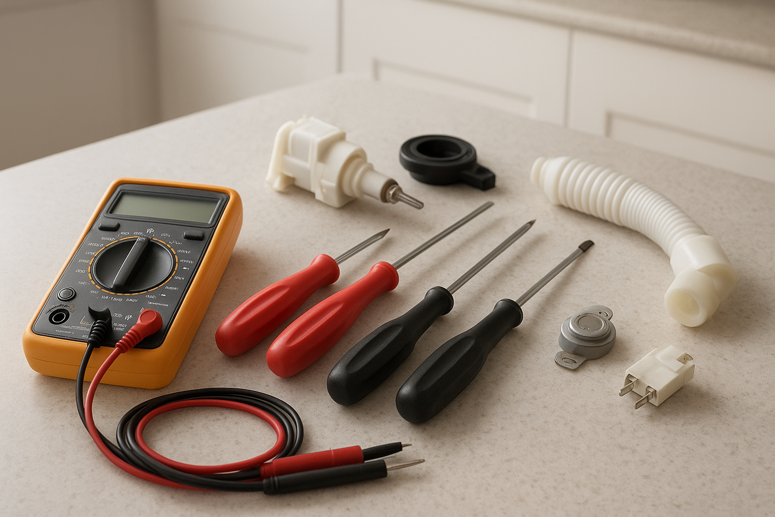 toolkit used by appliance repair technicians for diagnosing washer and dryer issues