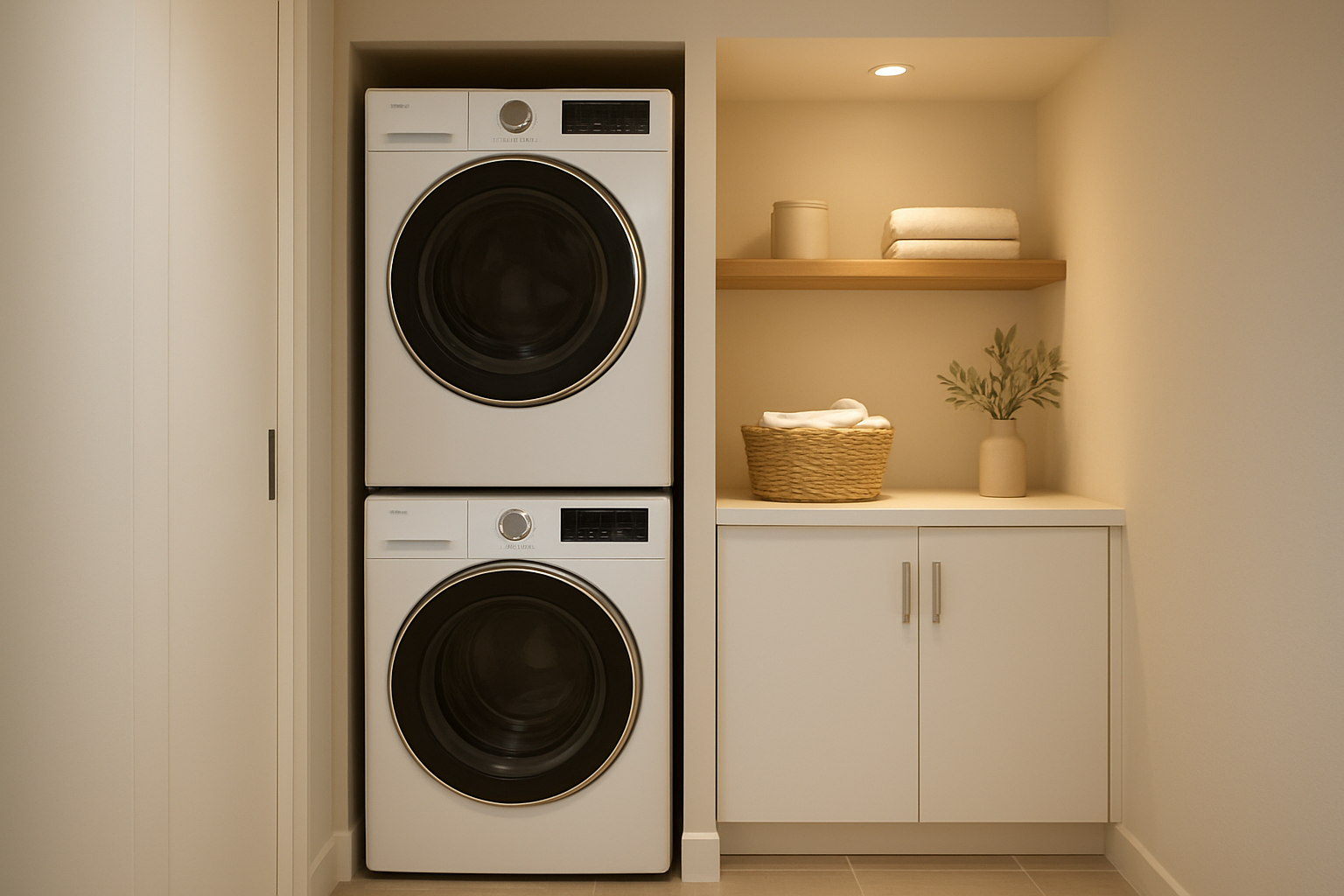 Clean modern laundry room representing reliable washers dryers appliance service results