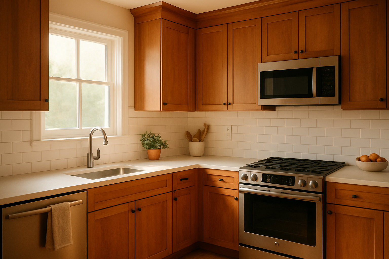 Modern kitchen updated with one of the most popular kitchen remodeling alternatives, cabinet refacing