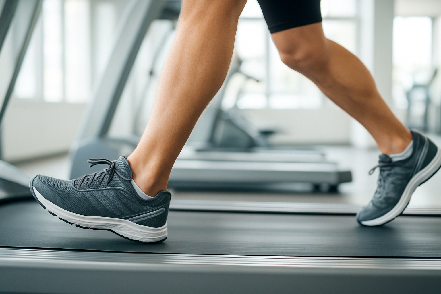 Person walking with proper gait after using shoe inserts for flat feet to correct overpronation and improve alignment