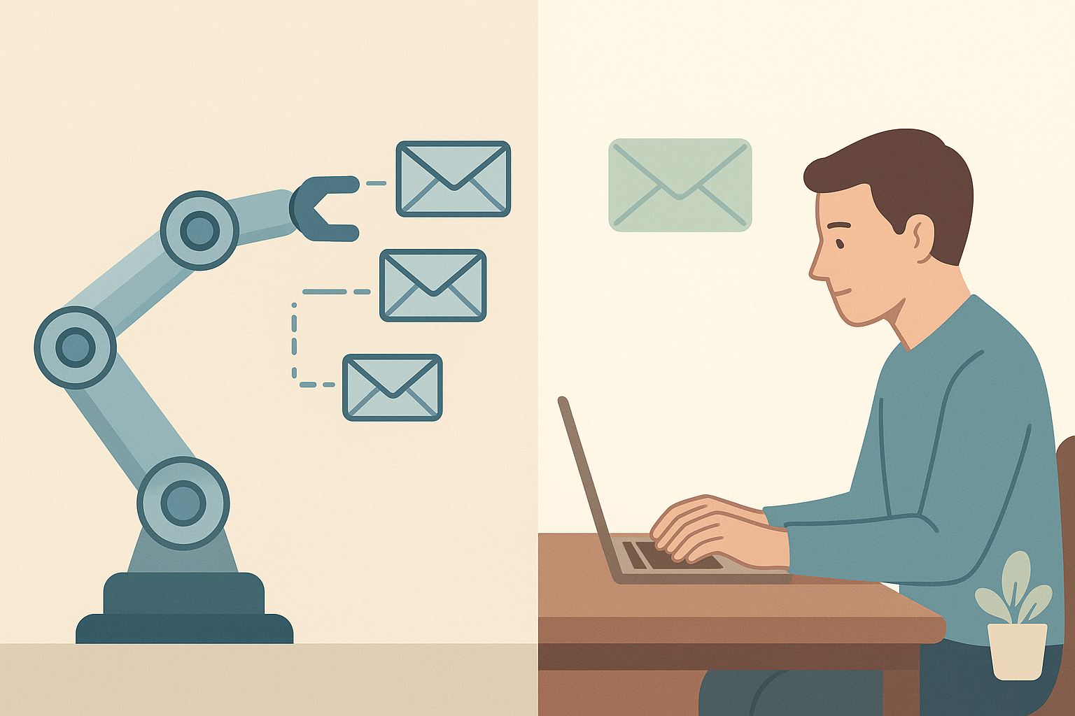 Comparison illustration of automated backlink building versus manual outreach methods