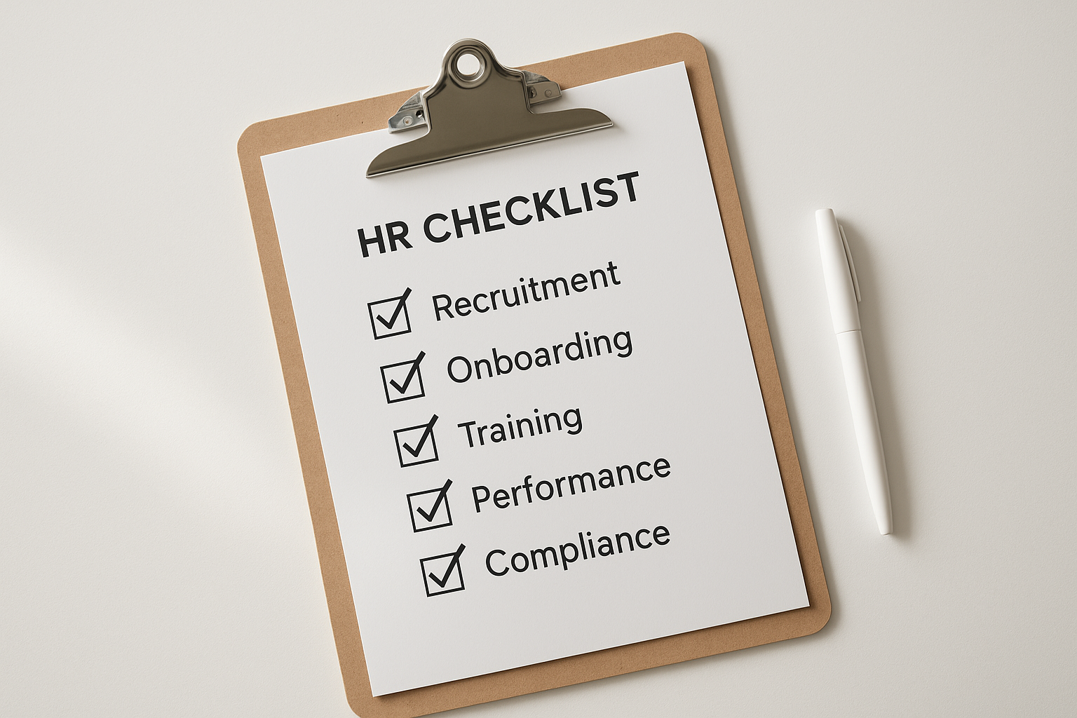 HR consulting checklist used during the process of hiring an HR consultant