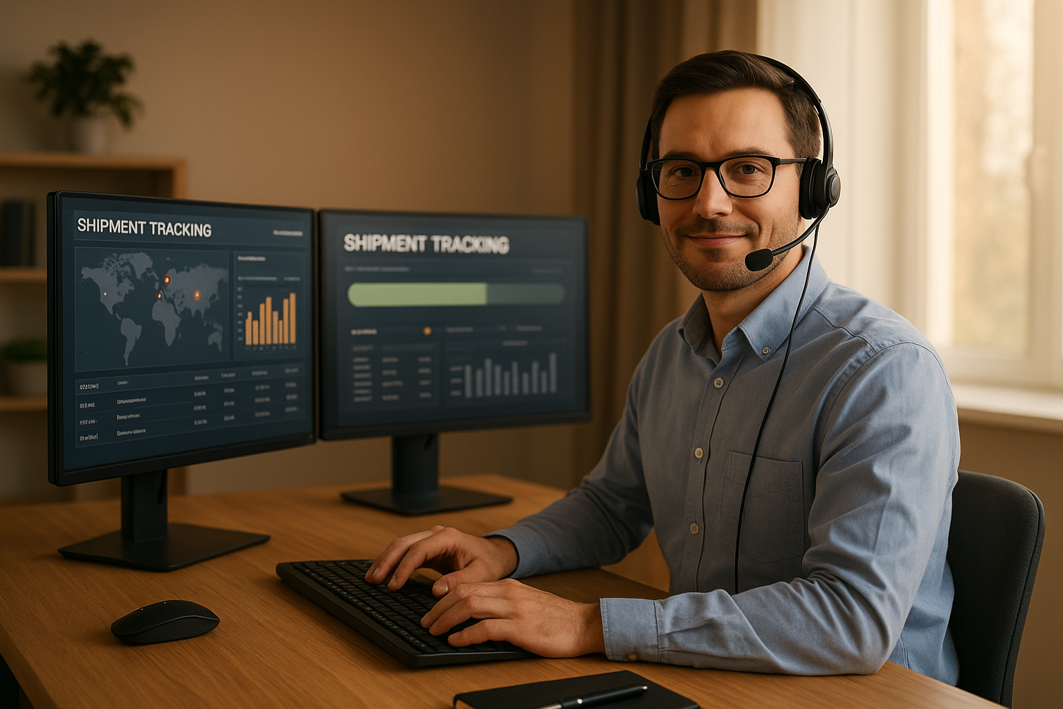 Experienced freight agent managing shipments from a home office as an alternative to traditional fedex freight jobs