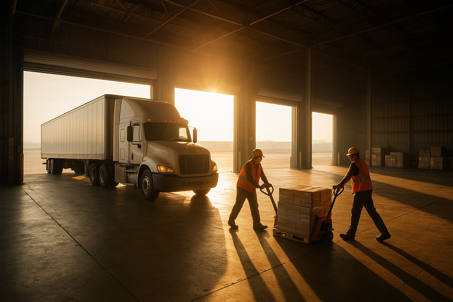 Freight loading dock supporting a company's logistics program operations