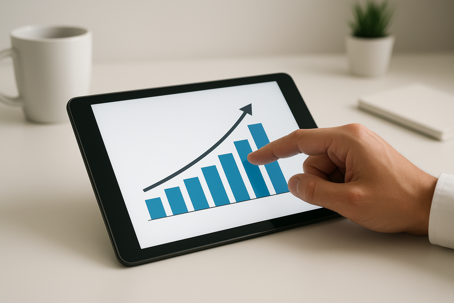 Upward trending growth chart representing small business revenue after securing expansion funding