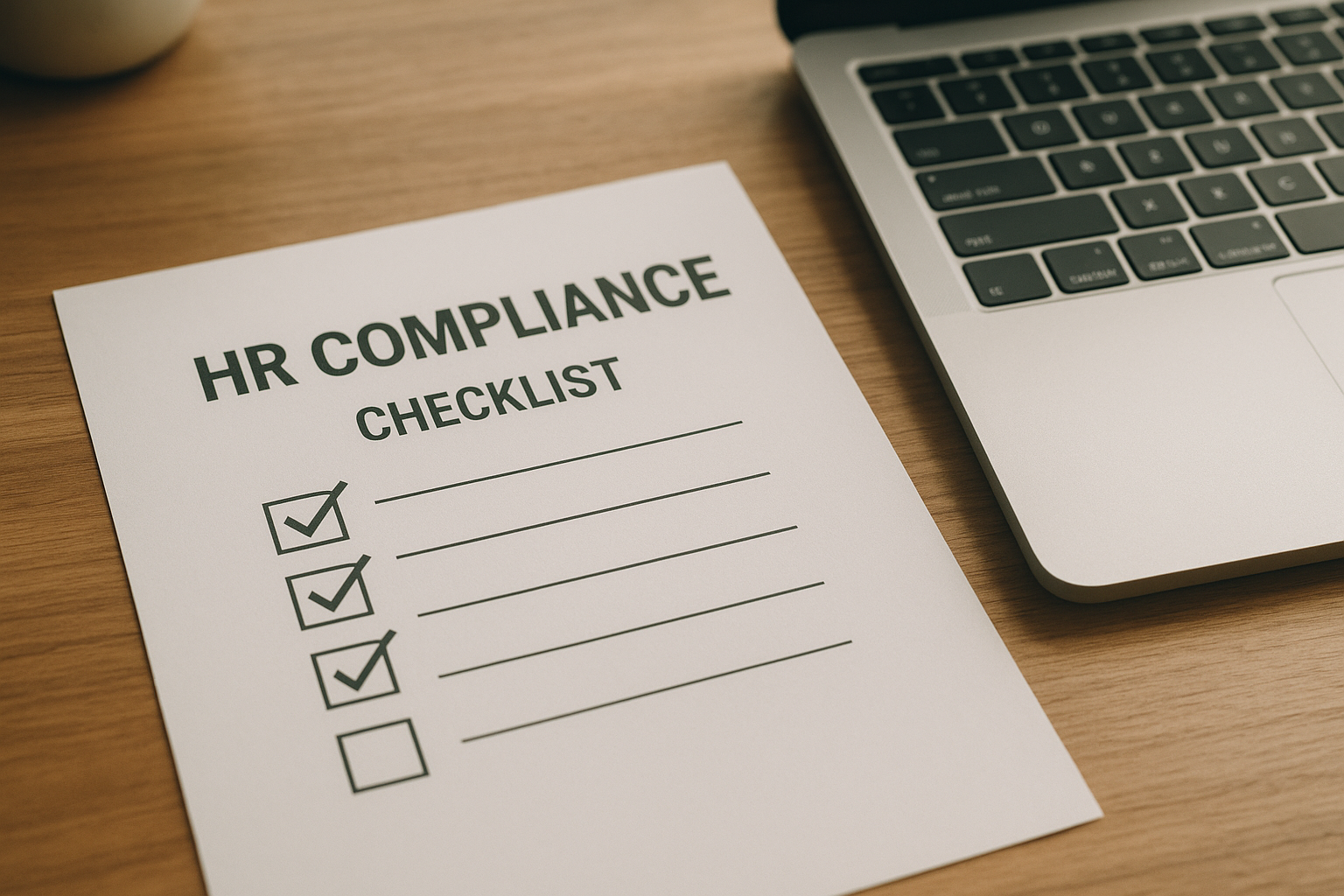 Checklist used to evaluate an HCM consulting partner for compliance and HR support