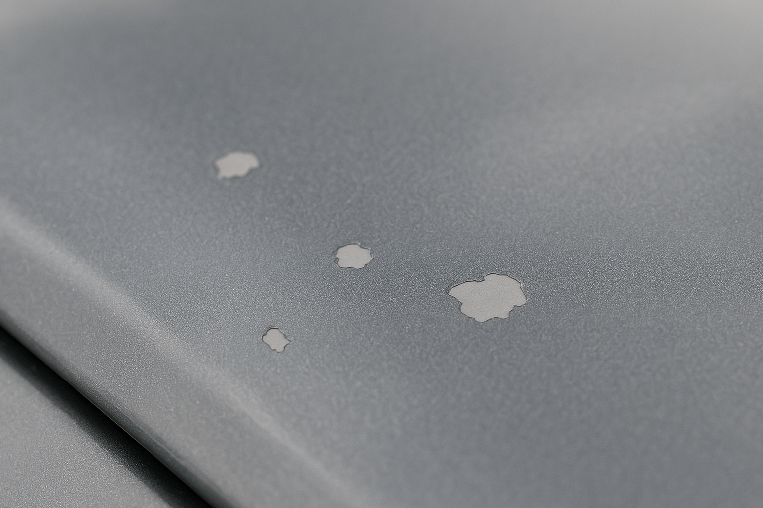 Close-up of paint chipping repair Brea needs before technicians restore the finish