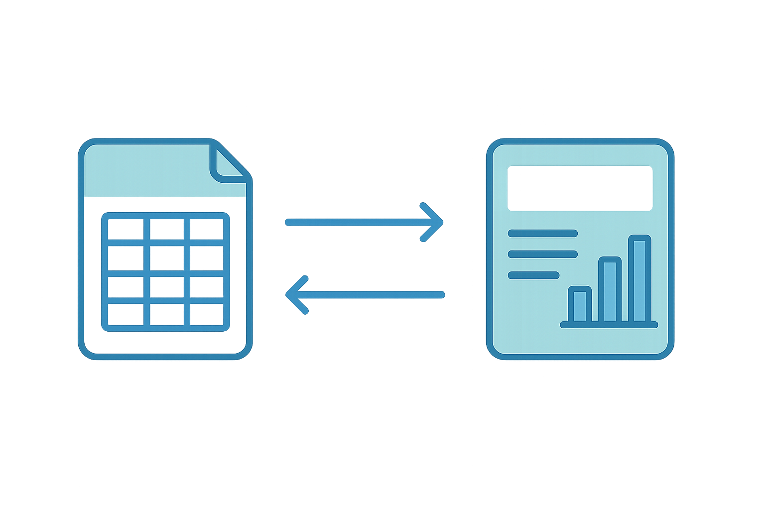 Diagram showing data migrating from spreadsheet-based bookkeeping to a connected ledger platform