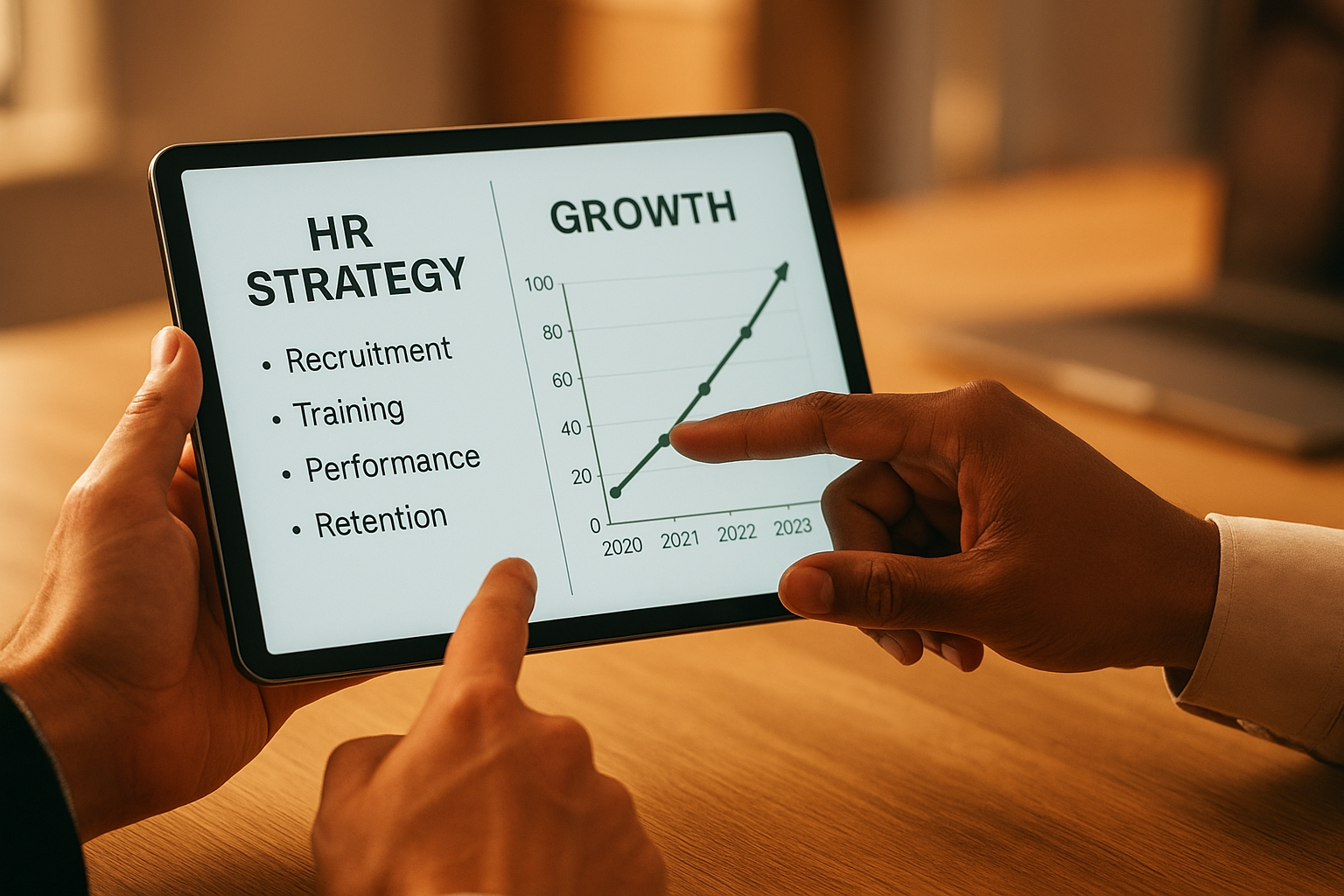 Business leader planning HR strategy growth with support from an outsourced HR consultant