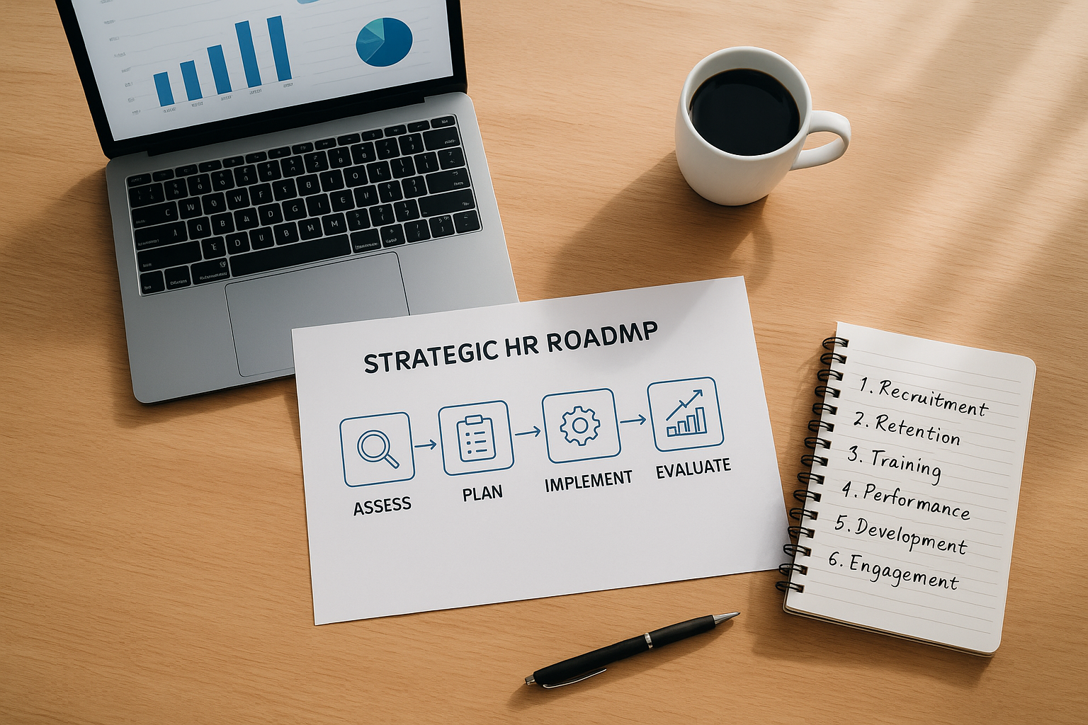Strategic HR roadmap and planning tools used by a fractional CHRO for small business growth
