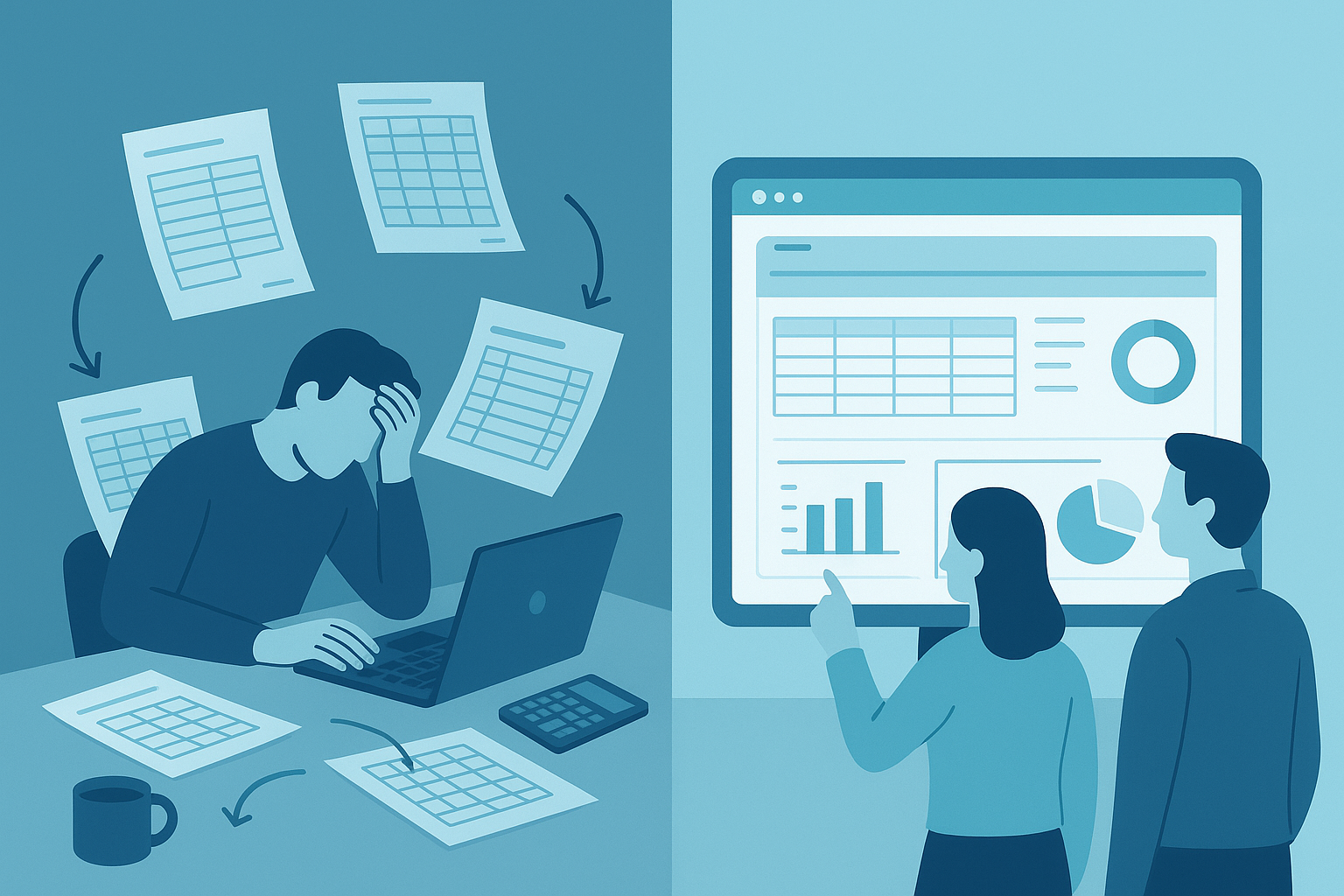 Comparison of manual SEO workflow versus automated SEO workflow for WordPress