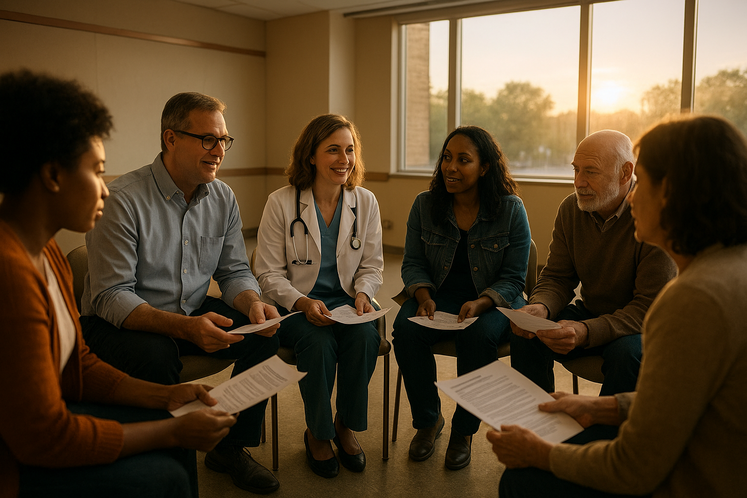 Community members and clinicians discussing AI equity during a healthcare listening session