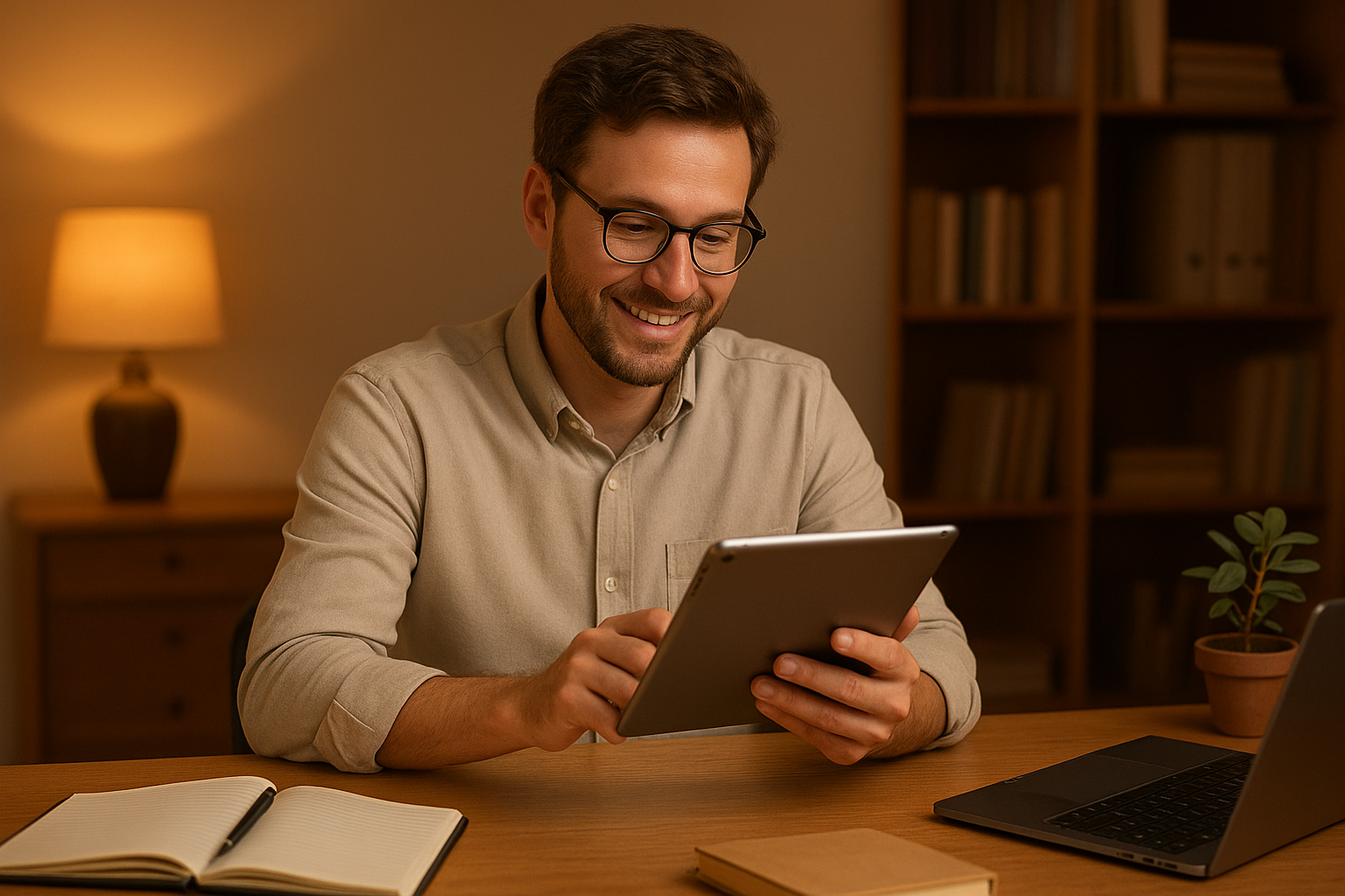 Small business owner reviewing unified client records after switching to a Microsoft 365 alternative
