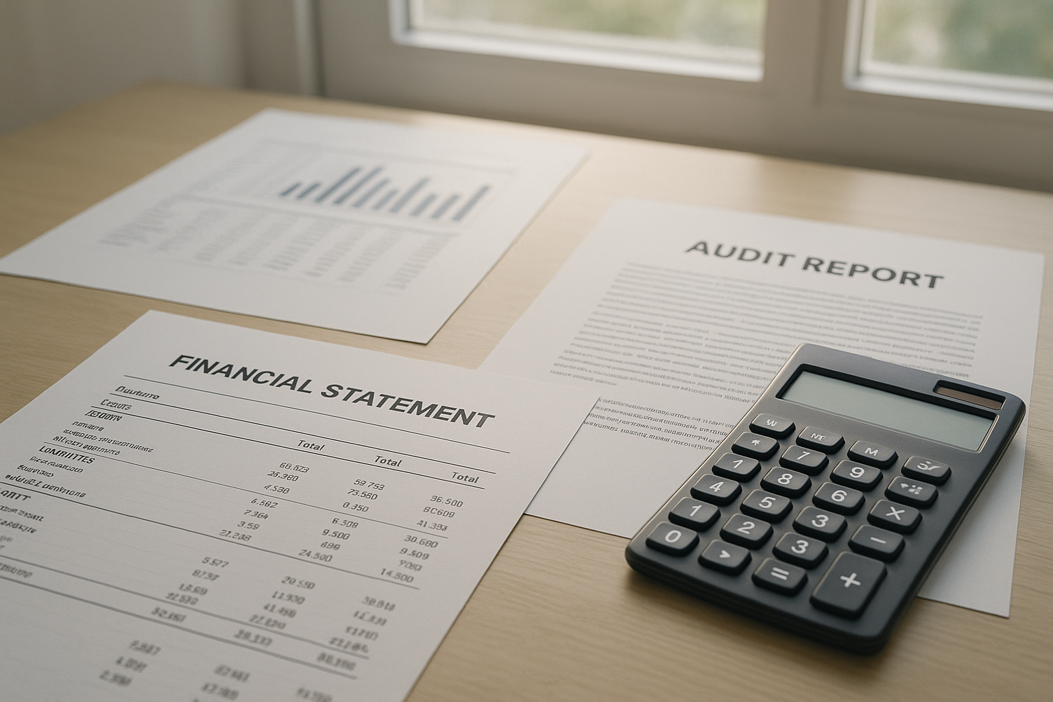 Financial reports and DWRS rate audit documents spread across an office desk in Minneapolis