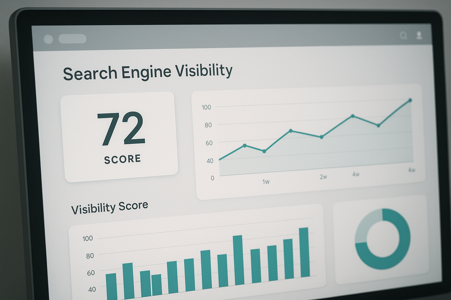Search visibility score report illustrating AI citation and ranking tracking