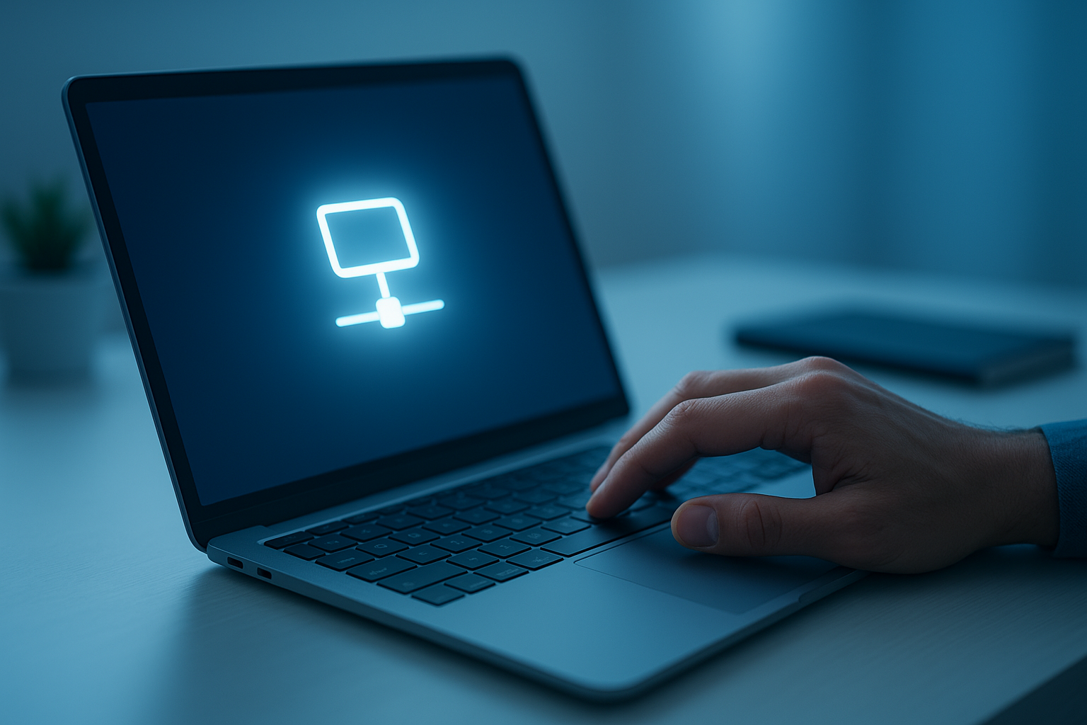 Laptop screen showing a cloud file storage platform mounted as a network drive