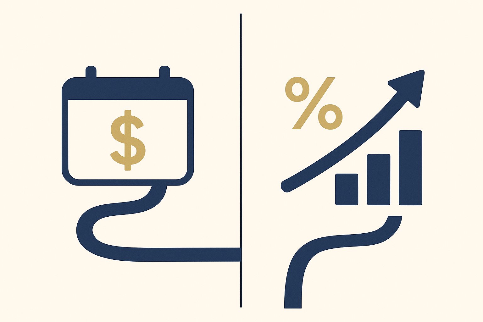 Illustration comparing fixed loan payments against flexible revenue-based repayment percentages