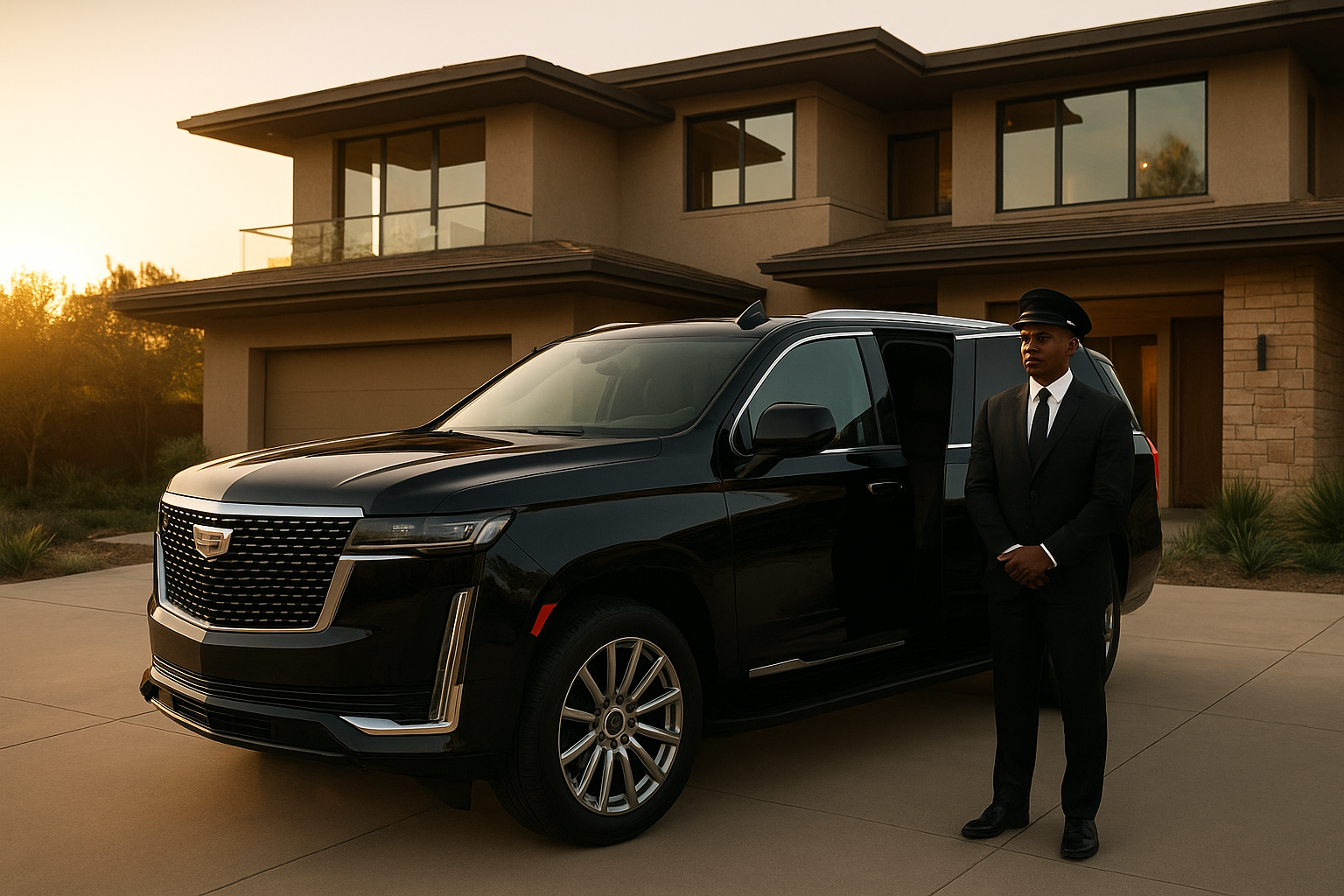 Chauffeur preparing executive SUV for an OC to LAX car service pickup