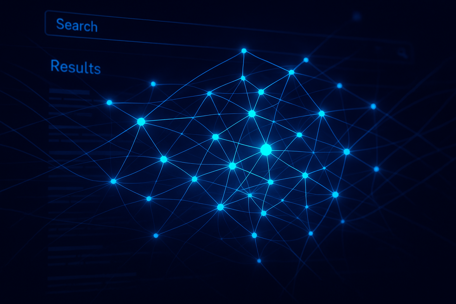 Machine learning neural network visualization representing how AI processes SEO ranking signals