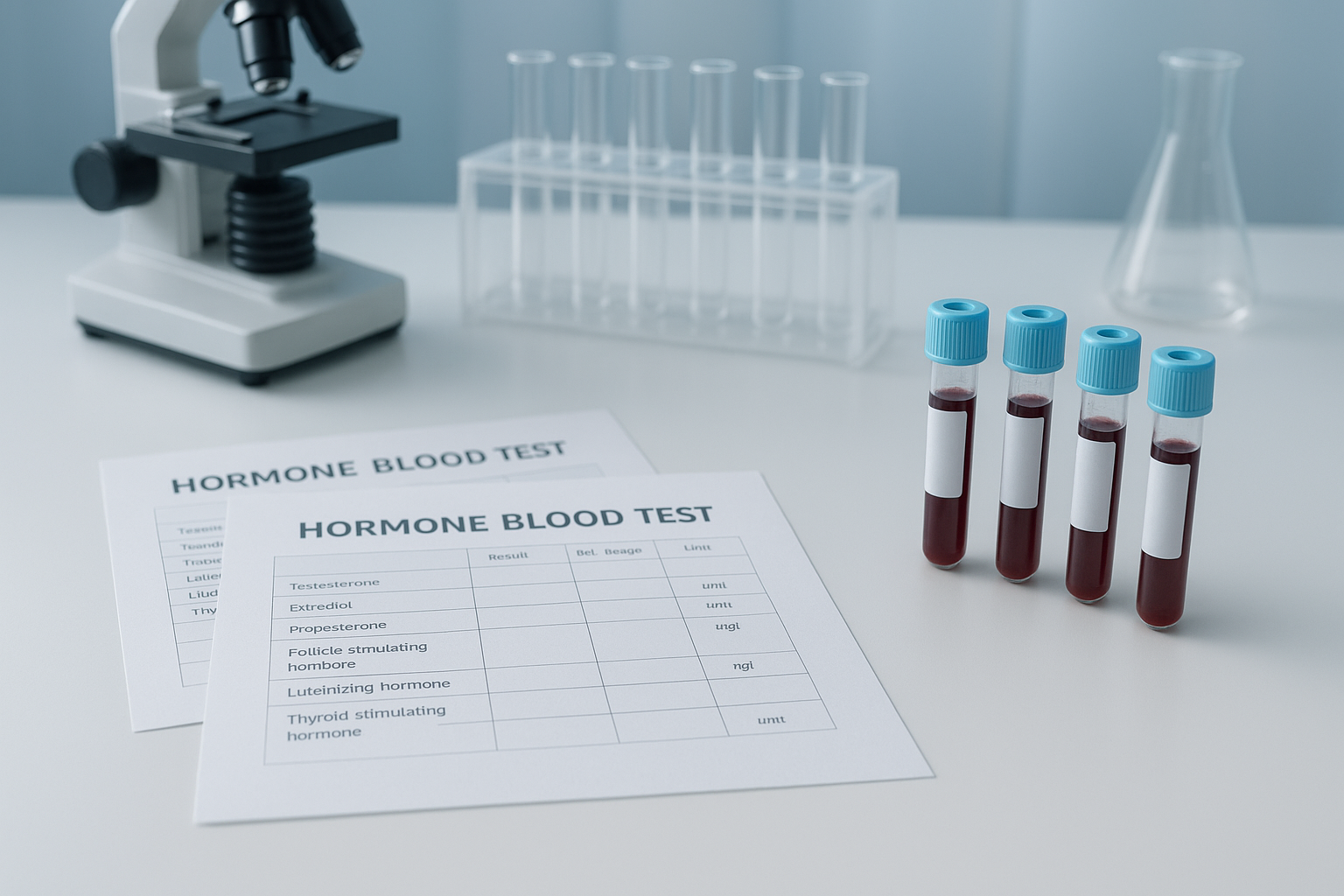 Blood test panels used to monitor hormone levels and detect hormone therapy side effects
