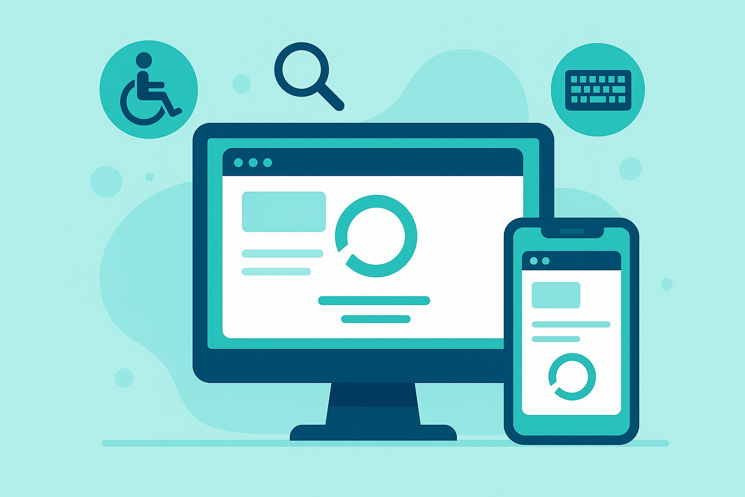 Infographic showing how fast page load times benefit both SEO rankings and web accessibility for all users