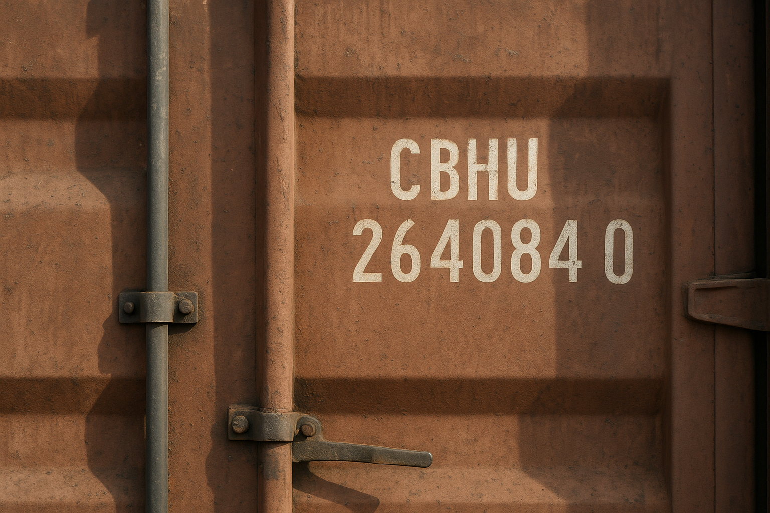 Close-up of container number used for maersk container tracking searches