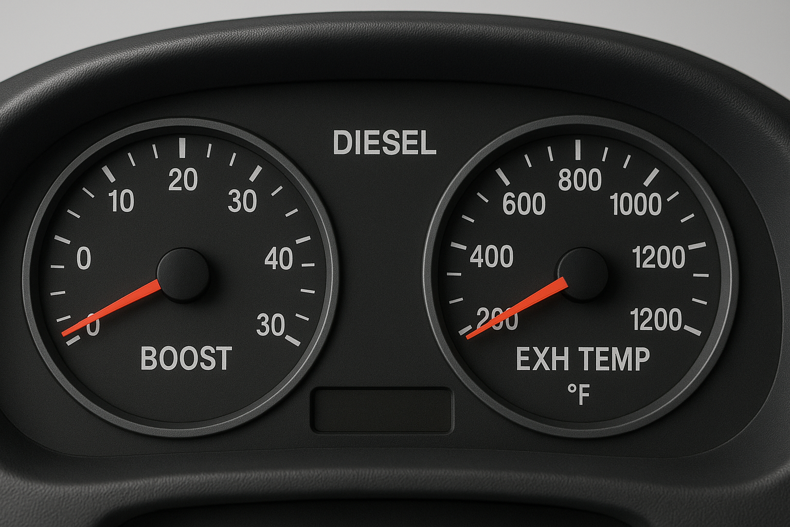 Dashboard gauges showing boost pressure and exhaust gas temperature relevant to Duramax diesel tuning software