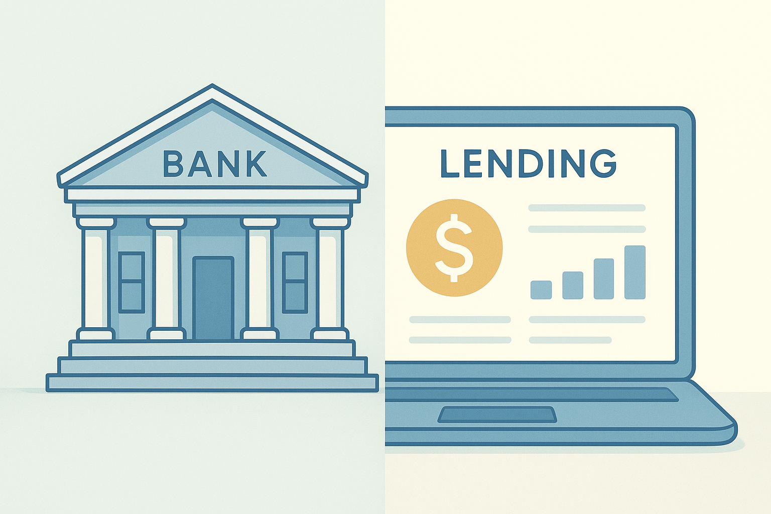 Comparison between traditional bank financing and modern alternative business lending options