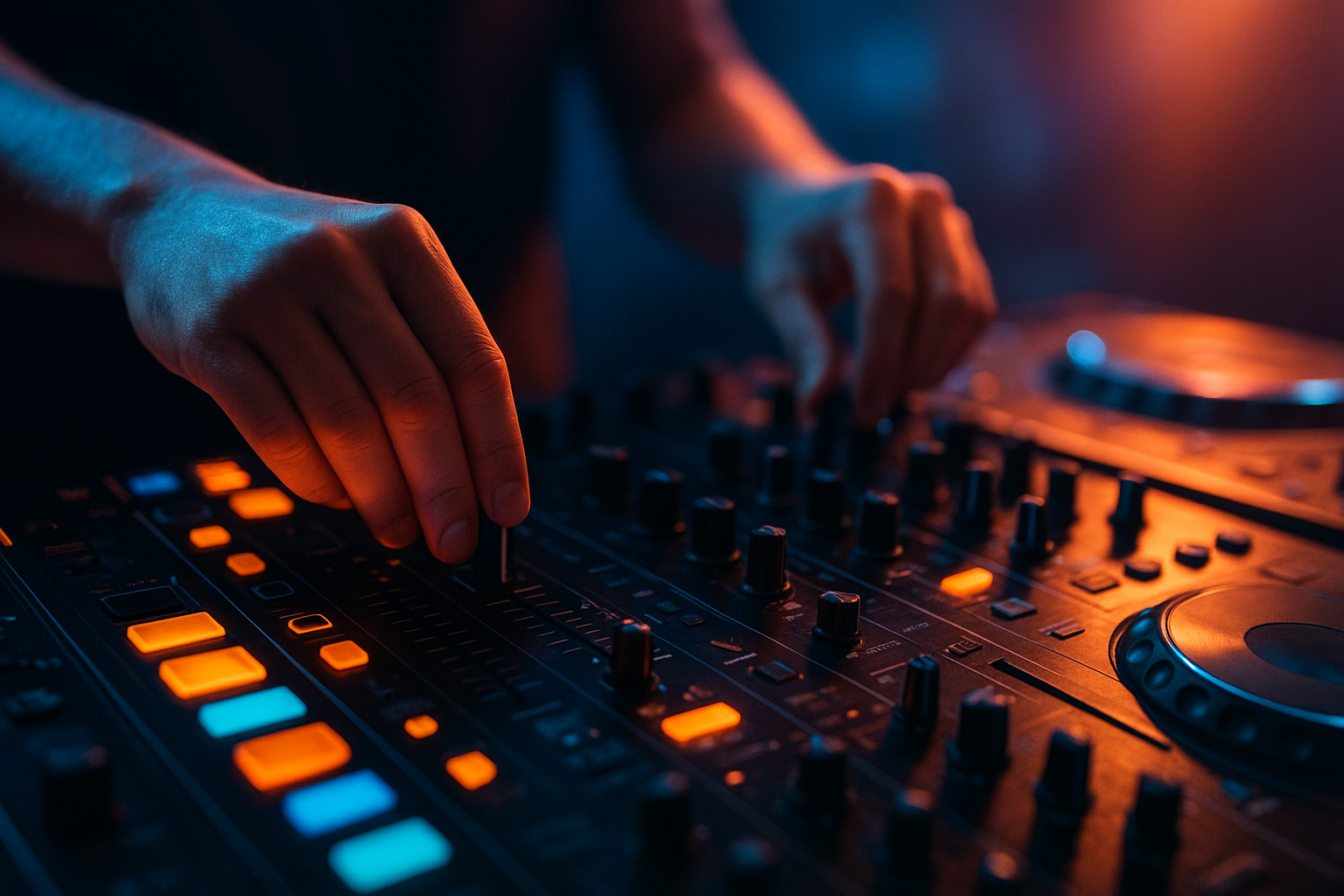Professional DJ mixing console used during private event DJ services