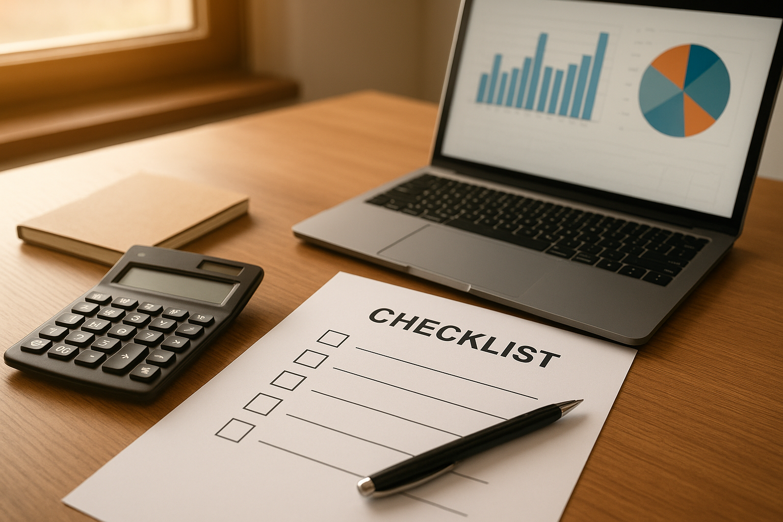 HR checklist for mandated benefits for employees on an office desk