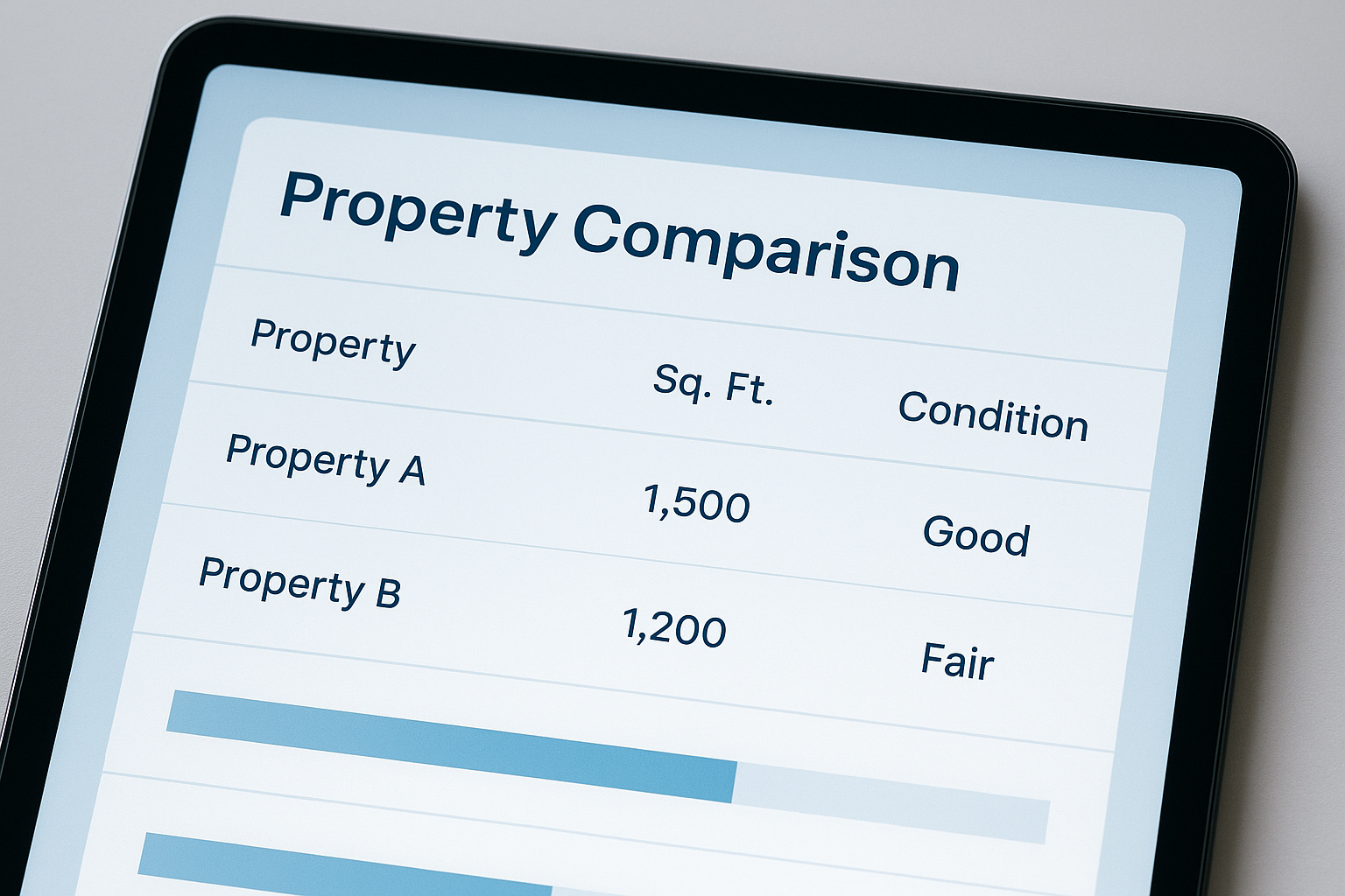 Property comp report showing ARV range and automatic comp adjustments