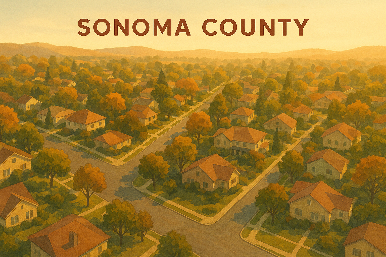 Suburban Sonoma County neighborhood served by local appliance repair technicians
