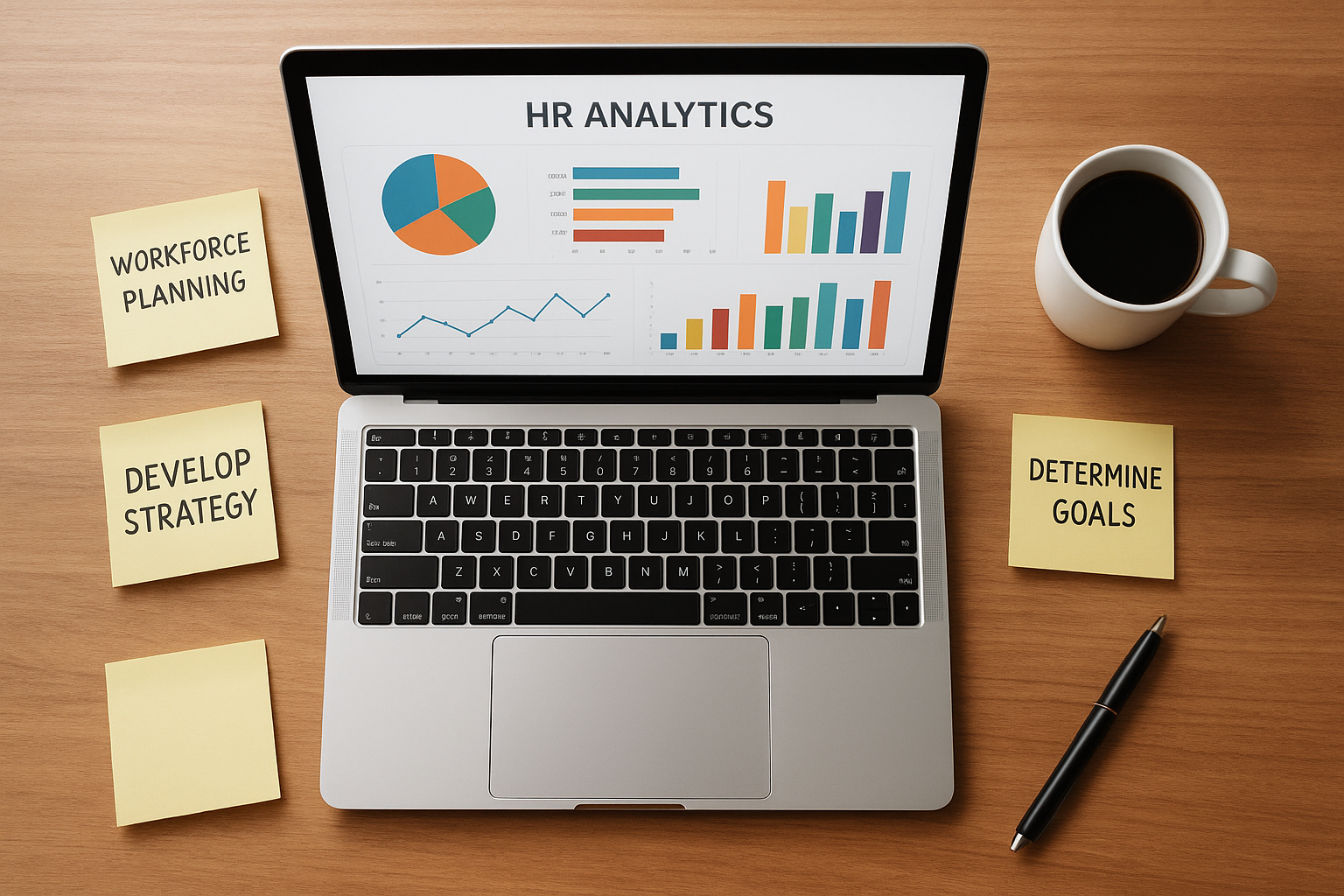 Workforce planning dashboard used during an HCM consulting process displayed on a laptop