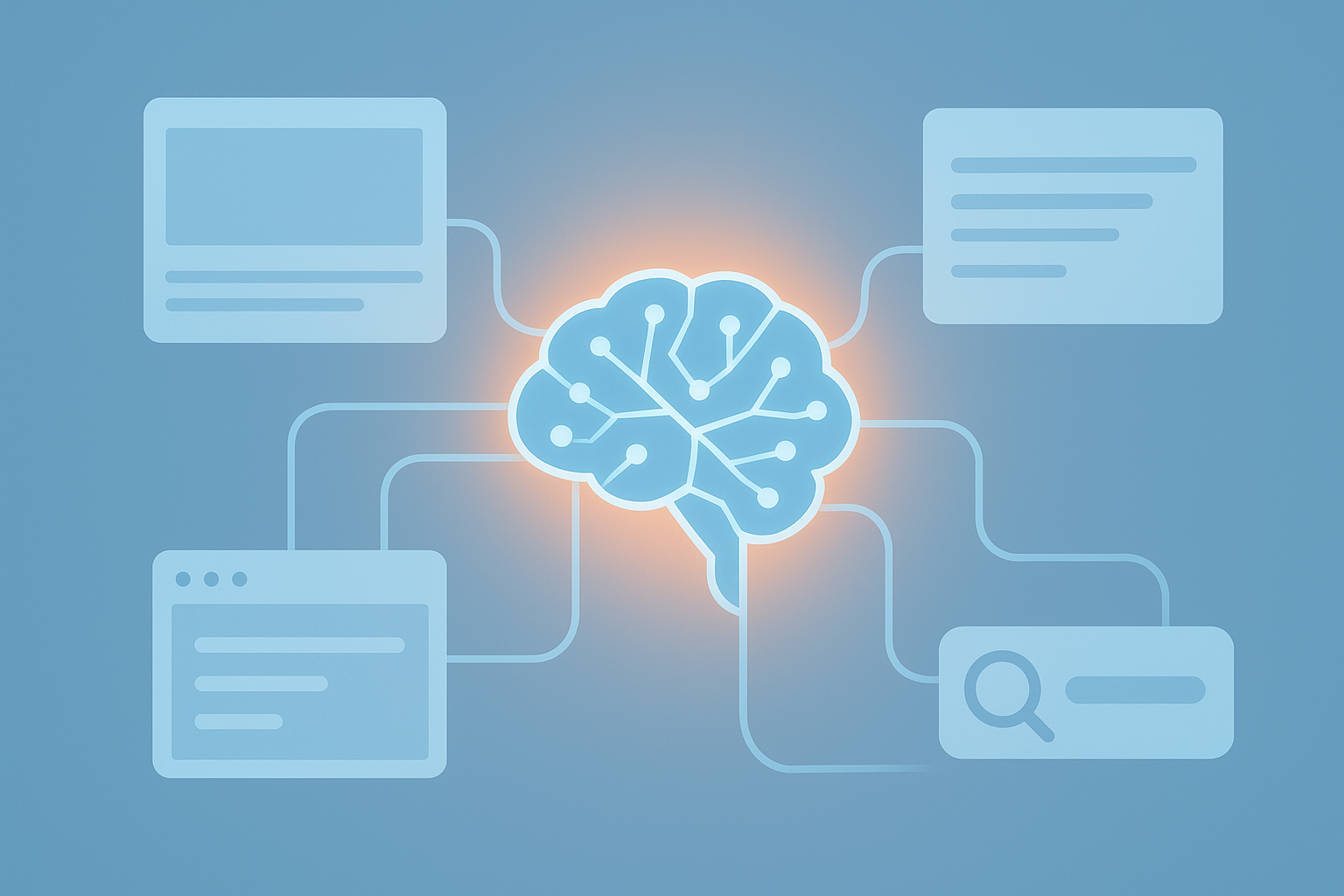 Diagram illustrating generative SEO practices connecting website content to AI search systems