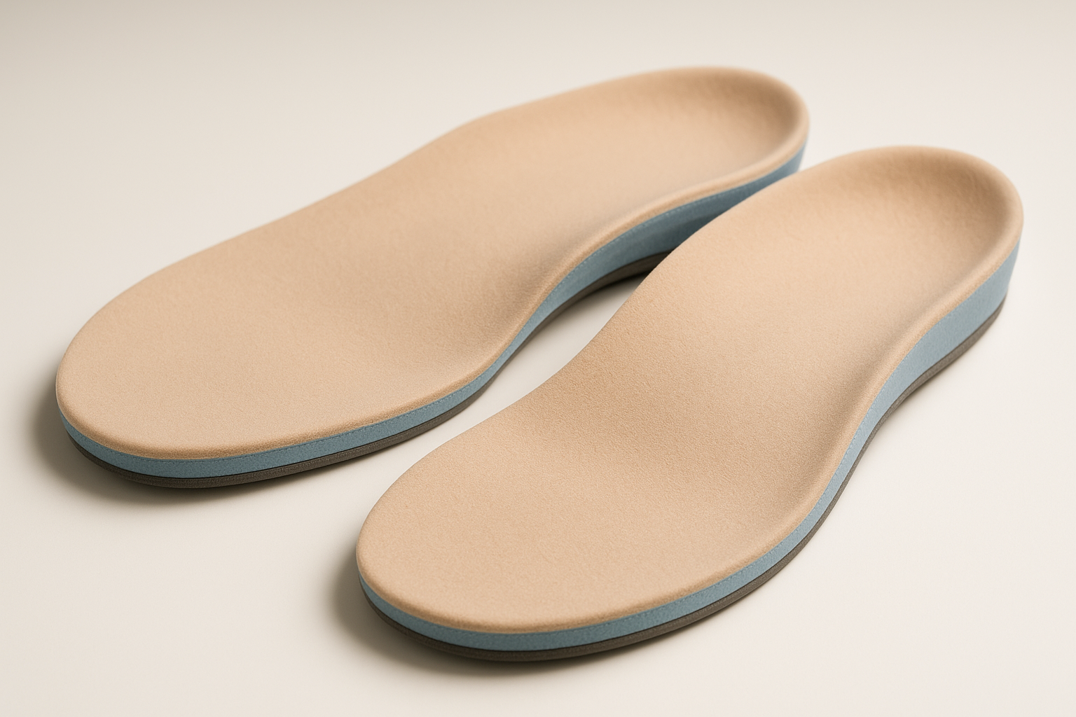 Custom diabetic foot orthotics with multi-layer cushioning for pressure relief