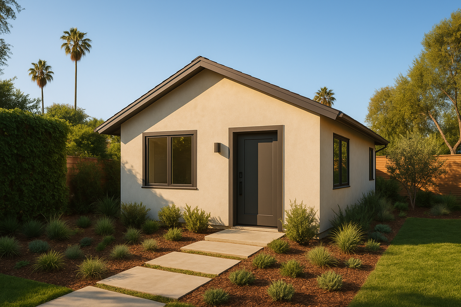 Completed detached ADU built after a successful lot feasibility review