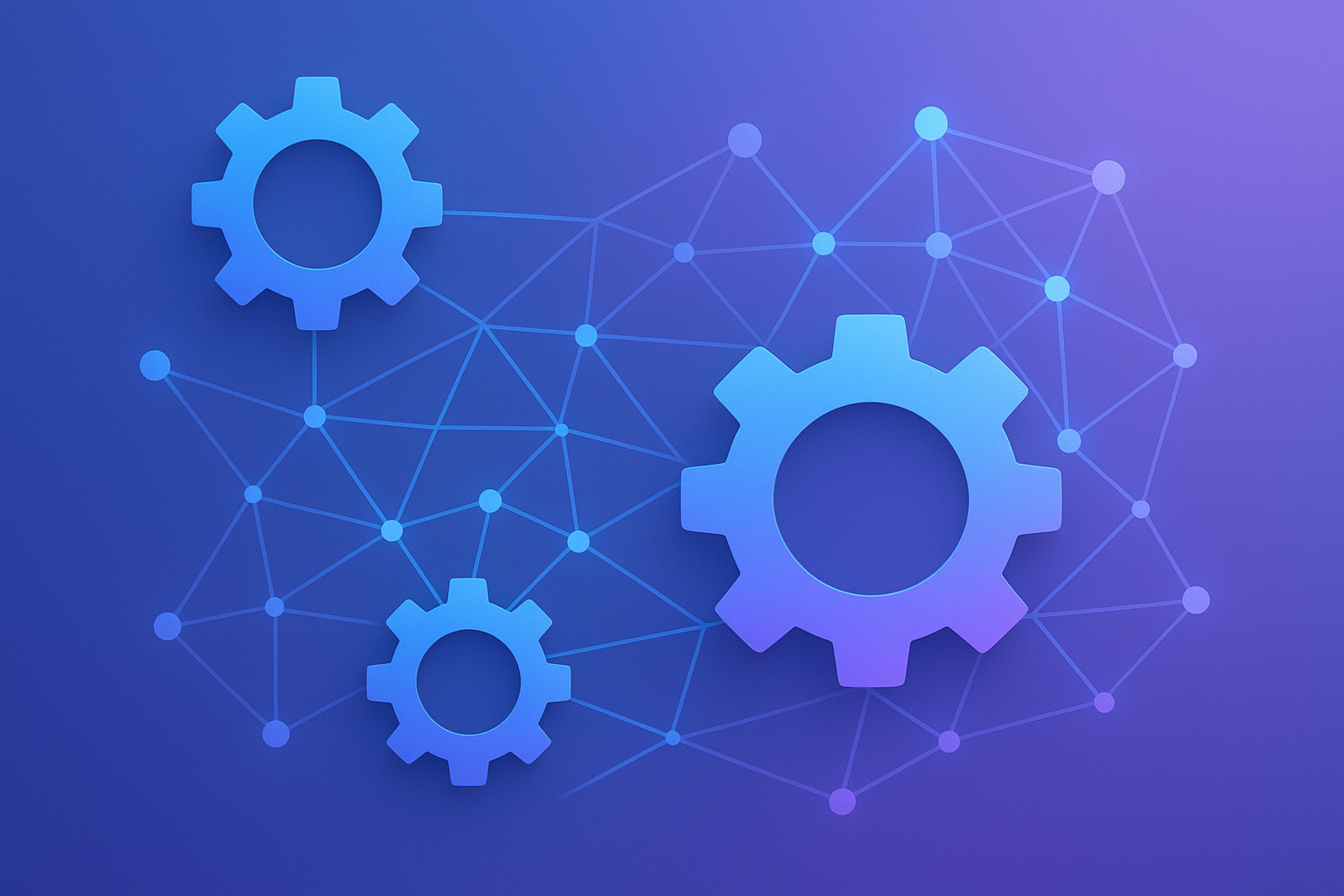 Illustration of automated workflow gears representing AI-driven search optimization