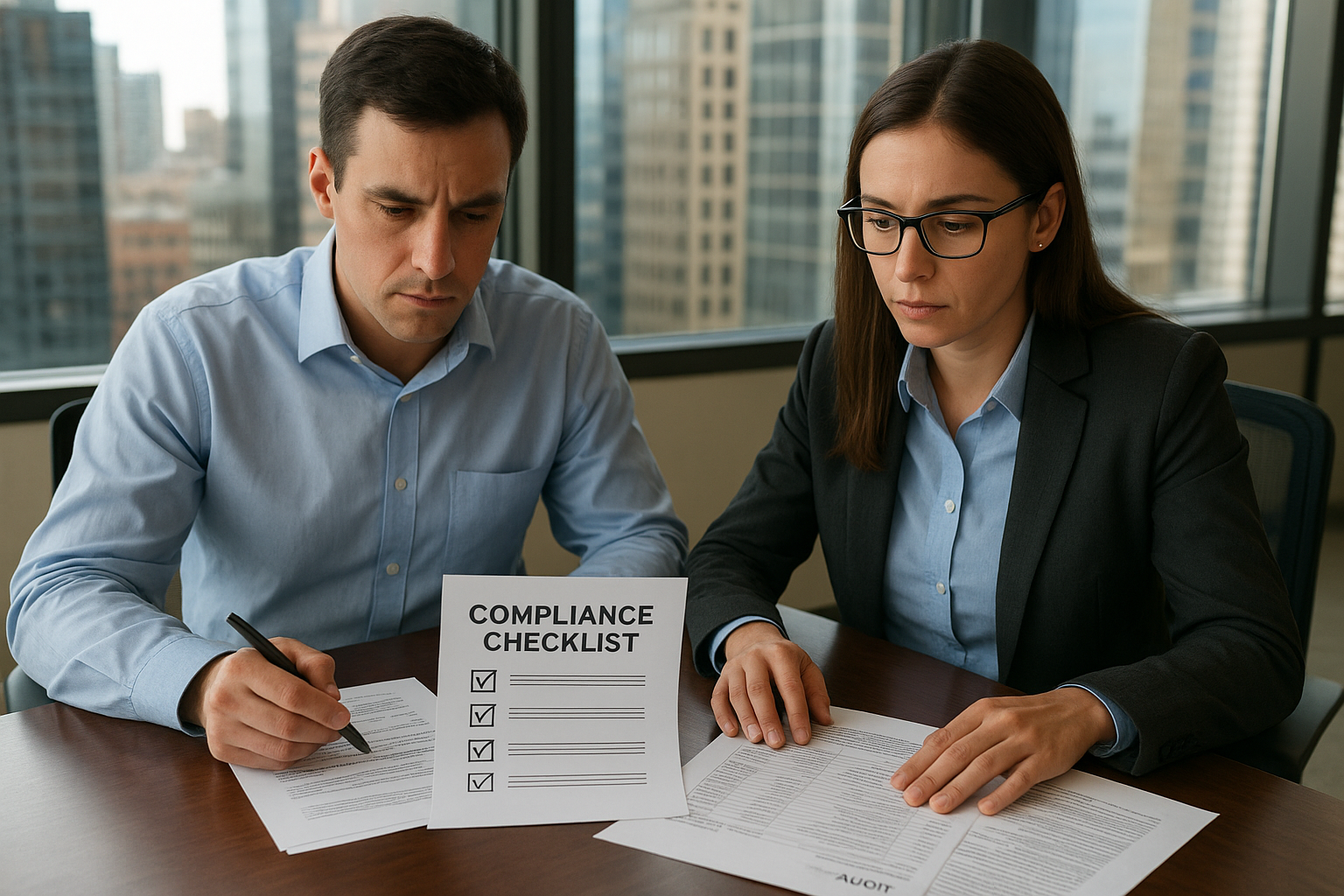 Bookkeepers reviewing a DHS reevaluation checklist for a Minnesota provider