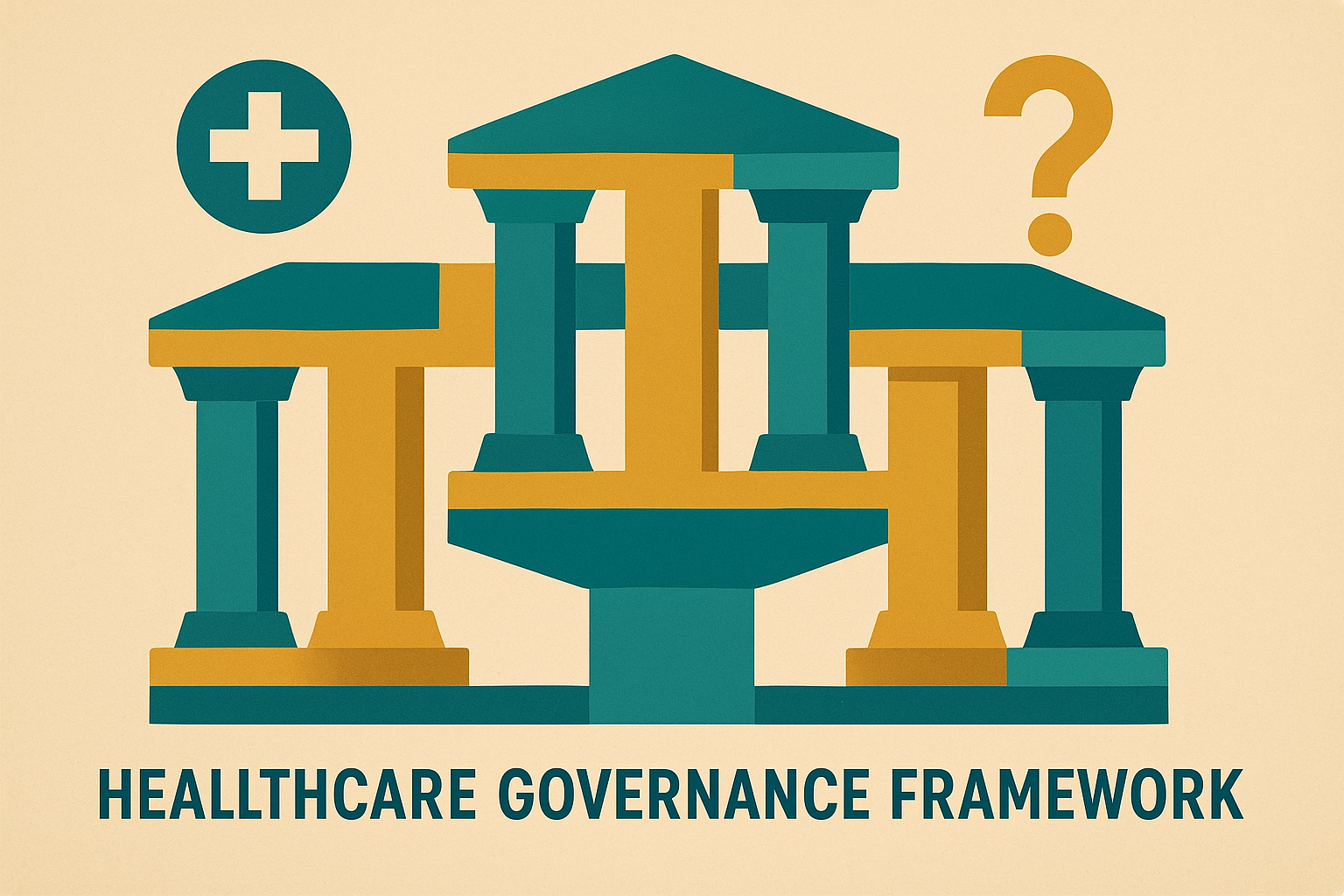 Six-pillar framework diagram representing responsible AI implementation strategy in healthcare