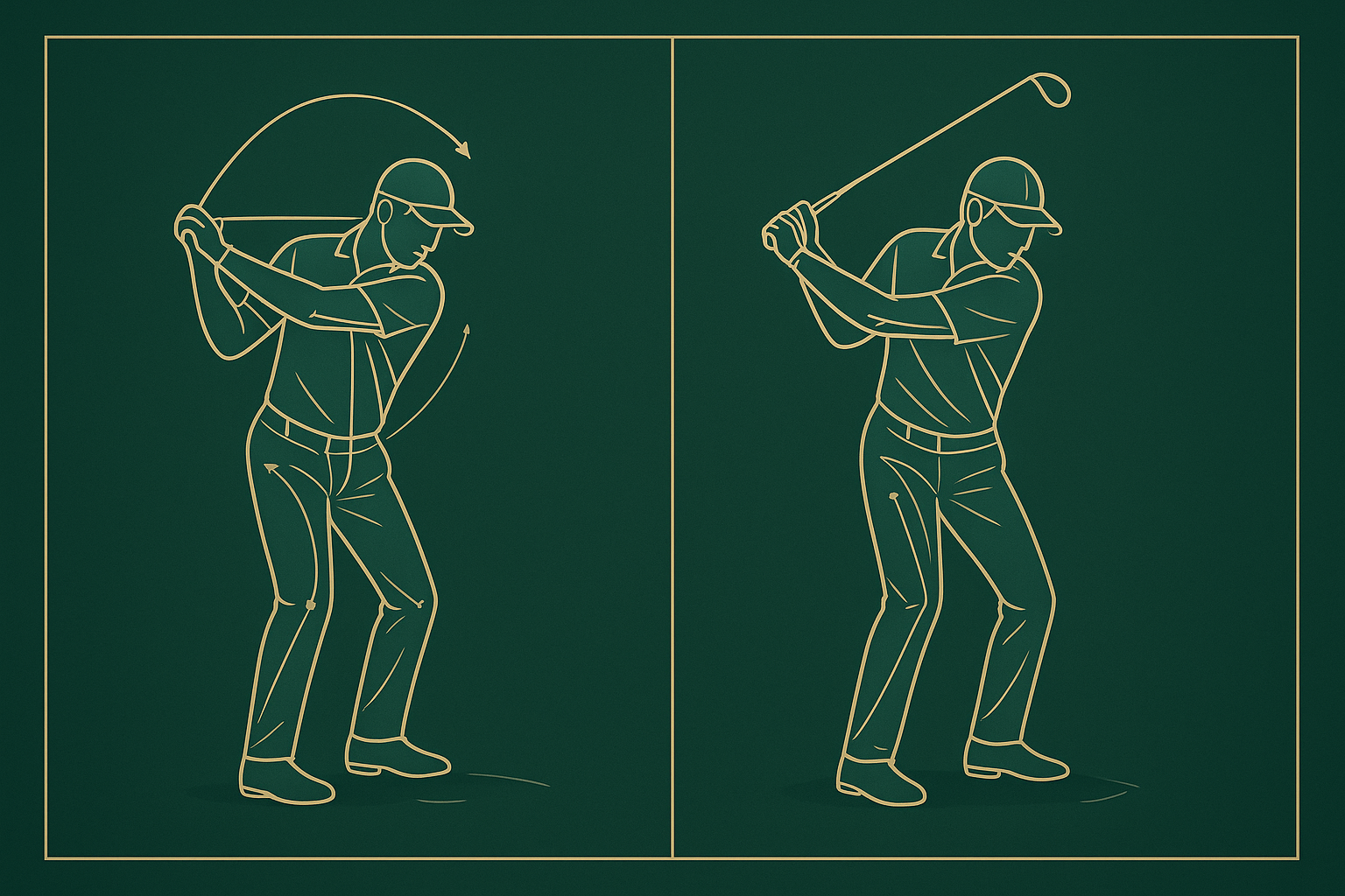 Biomechanical analysis overlay showing joint sequencing during a golf swing