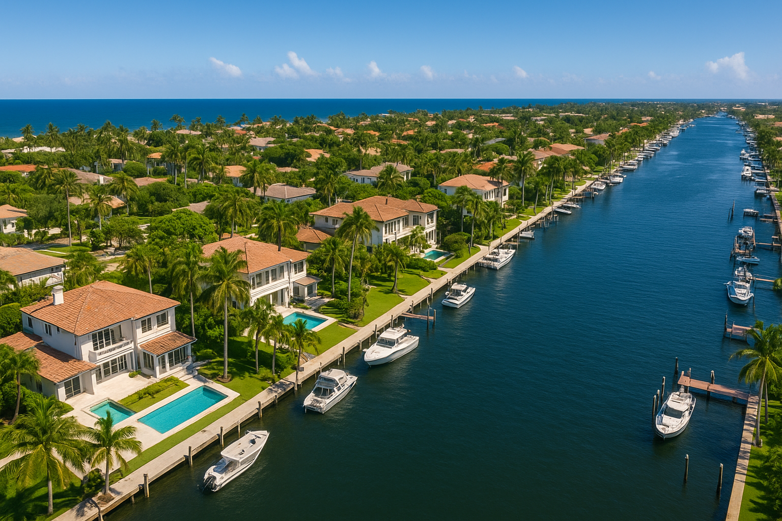Aerial view of Palm Beach County neighborhood popular for South Florida relocation
