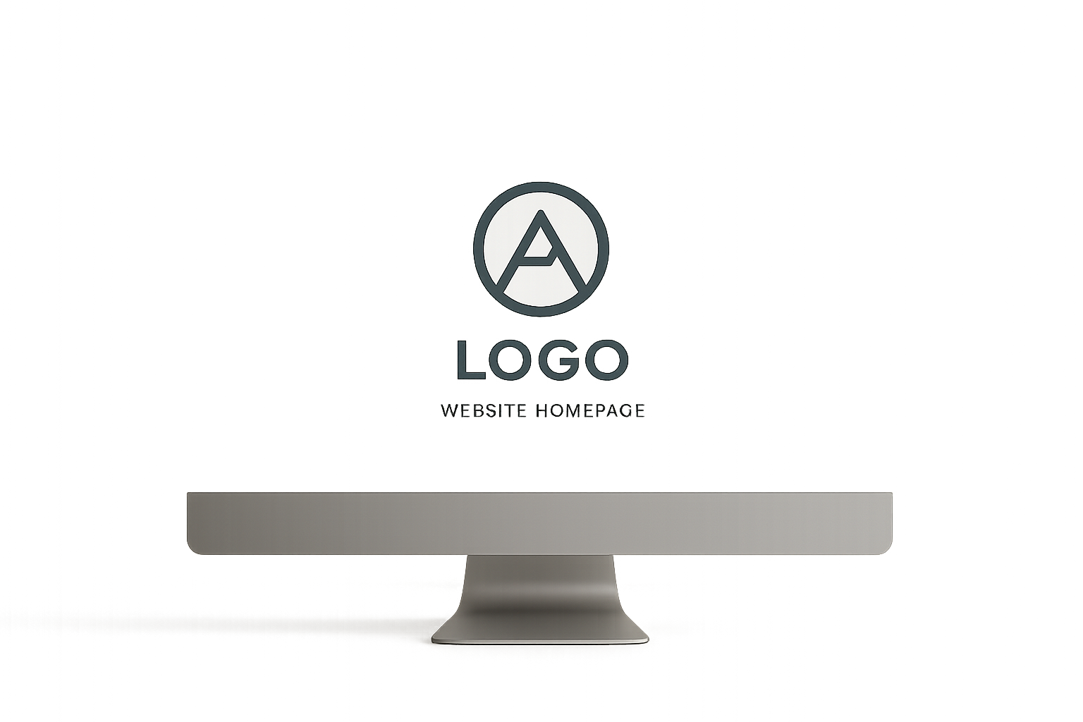 Finished logo displayed on a website homepage mockup to check sizing and contrast