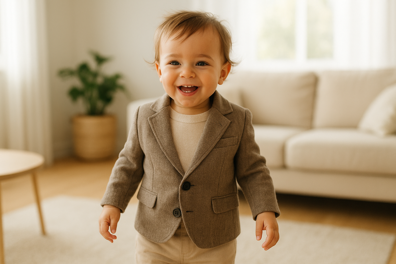 Toddler wearing premium children's clothing from a baby clothing rental subscription service