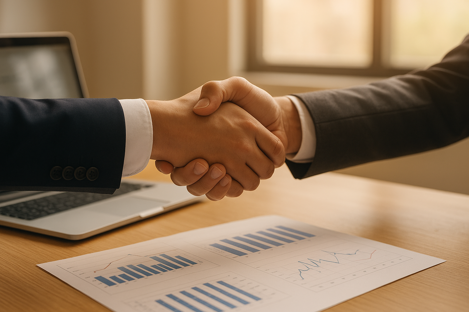 Lender and small business owner finalizing a business financing agreement