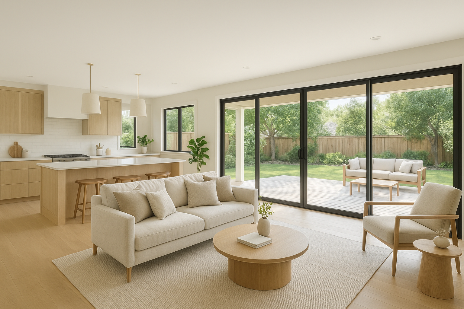 Open floor plan interior typical of one-story houses for sale in Palm Beach County