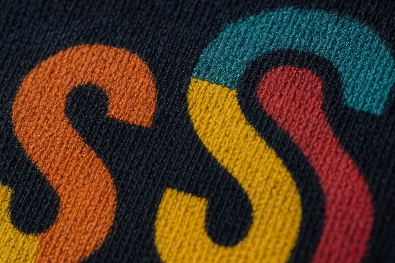 Close-up of screen printed ink texture on premium hoodie fabric