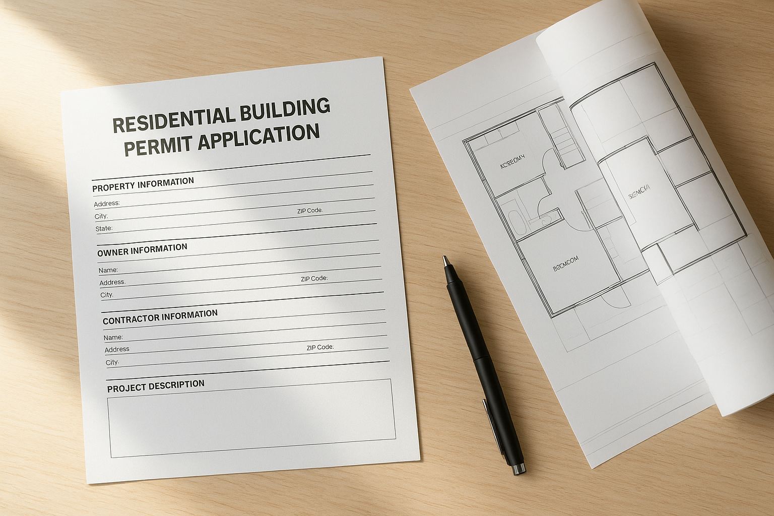 ADU permit application and architectural drawings for a Jurupa Valley accessory dwelling unit project